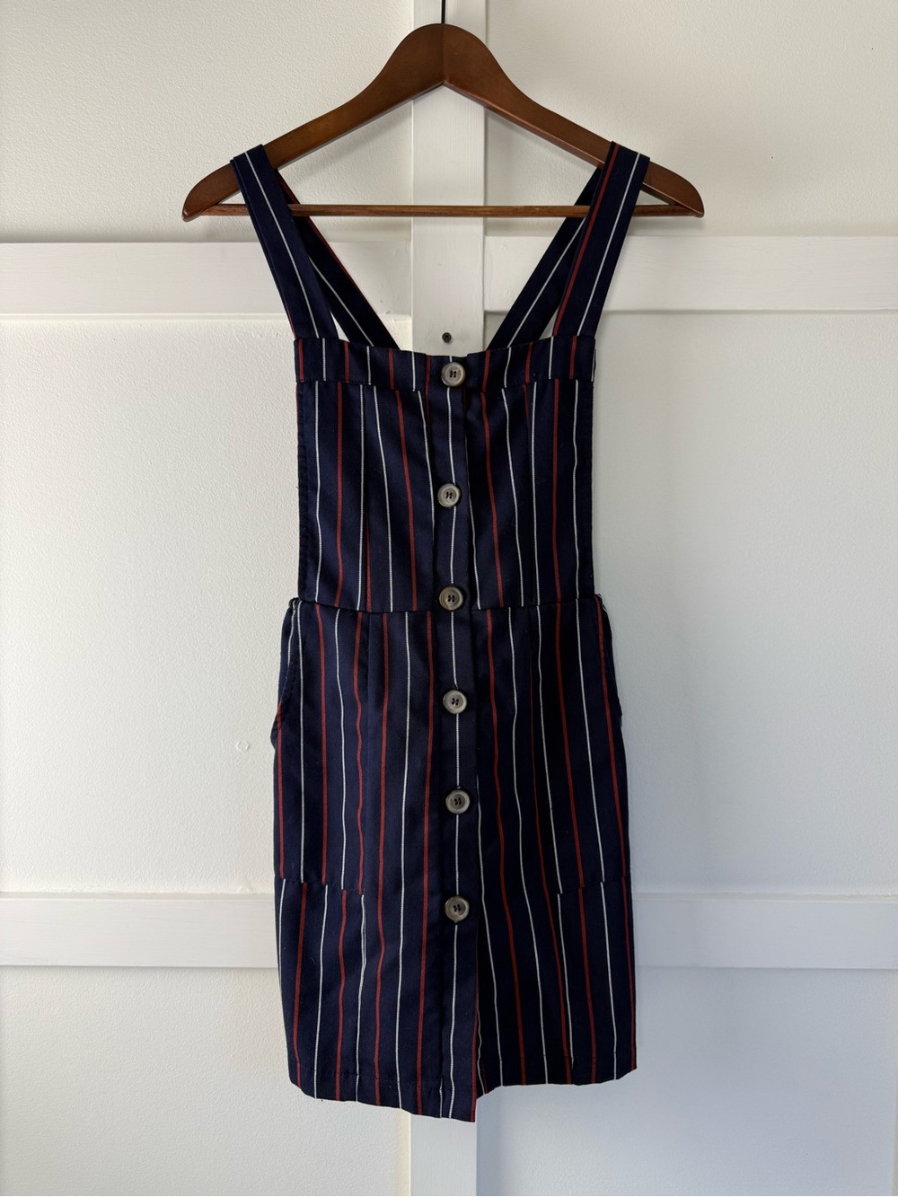 URBAN Romantics Navy Striped Button-Front Mini Dress